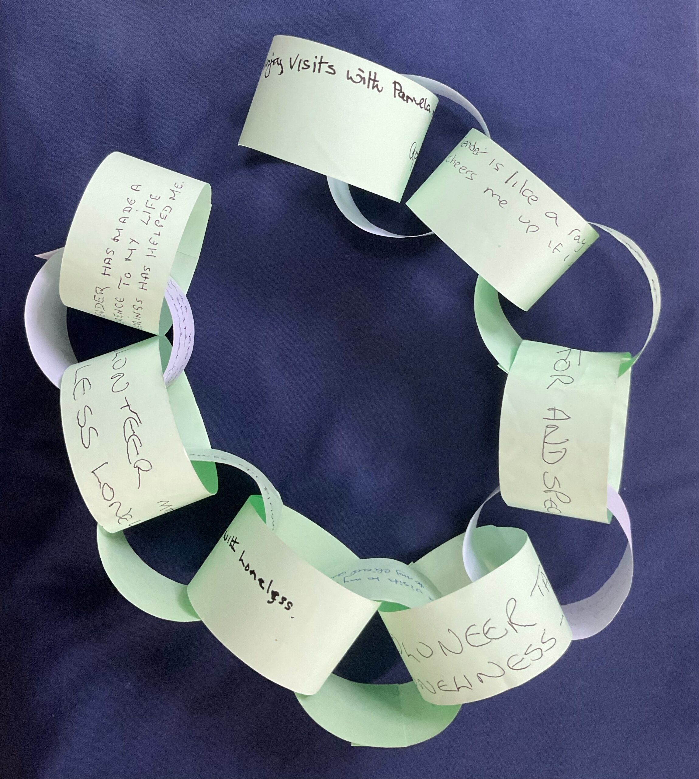 paper chain containing quotes about befriending