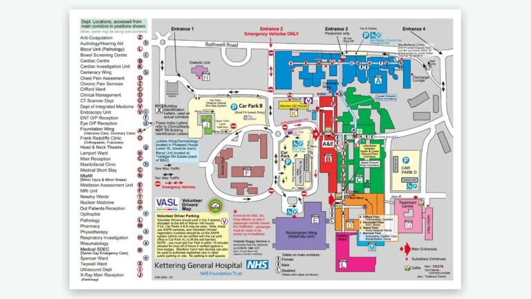 Kettering General Hospital – Site & Drop-off Map